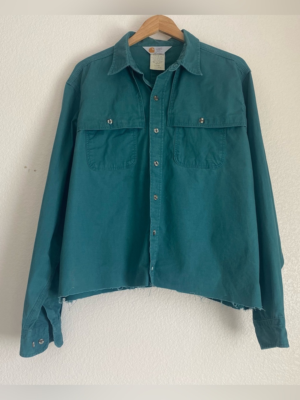 Vintage Carharrt  long sleeve button down cutoff shirt
